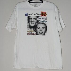 Vintage 1992 Painted Lady When You Turn 40 Mens XL USA Single Stitch White